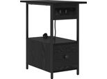 Syfax™ Armadio Da Notte Rovere Nero 60 X 30 X 61 Cm Legno Multistrato