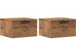 Syfax™ Comodini A Muro 2 Pz Rovere Artigianale 34X30X20 Cm