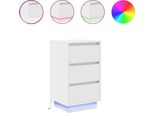 Syfax™ Comodini Con Luci Led Bianco 38X34X65 Cm