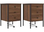 Syfax™ Armadio Da Notte 2 Pcs Rovere Marrone 42 X 41 X 61 Cm