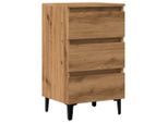 Syfax™ Comodino Con Gambe In Metallo Rovere Artigianale 40X35X69 Cm