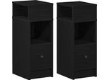 Syfax™ Comodini 2 Pz Con Cassetto Neri 25X31X66 Cm