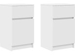 Syfax™ Comodini 2 Pz Bianchi 39X35X65 Cm In Legno Multistrato