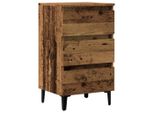 Syfax™ Comodino Con Gambe In Metallo Legno Antico 40X35X69 Cm