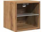 Syfax™ Mobile Tv A Parete Con Luci Led Rovere Artigianale 30X28,5X30Cm