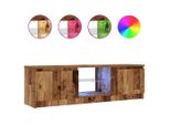 Syfax™ Mobile Porta Tv Con Led Legno Antico 120X30X36 Cm Multistrato
