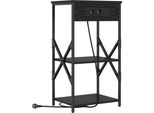 Syfax™ Armadio Da Notte Rovere Nero 41 X 31 X 76 Cm Legno Multistrato