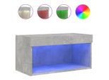 Syfax™ Mobile Porta Tv Con Luci Led Grigio Cemento 60X30X30 Cm