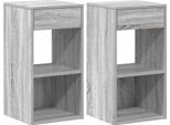 Syfax™ Comodini Con Cassetto 2 Pz Grigio Sonoma 35X34X66,5 Cm