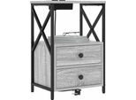 Syfax™ Armadio Da Notte Con Cassetto Grigio Sonoma 40 X 31 X 60 Cm
