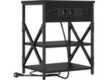 Syfax™ Armadio Da Notte Rovere Nero 41 X 31 X 51 Cm Legno Multistrato