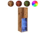 Syfax™ Mobili Porta Tv Con Luci Led 2 Pz Legno Antico 30,5X30X102 Cm