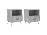 Syfax™ Comodini 2 Pz Grigio Cemento 40X35X47,5 Cm In Legno Multistrato