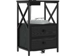 Syfax™ Armadio Da Notte Rovere Nero 40 X 31 X 60 Cm Legno Multistrato