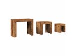 Syfax™ Tavolini Impilabili 3 Pz Legno Antico In Truciolato