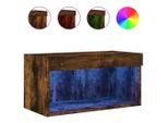 Syfax™ Mobile Porta Tv Con Luci Led Rovere Fumo 60X30X30 Cm