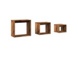 Syfax™ Tavolini Impilabili 3 Pz Legno Antico In Legno Multistrato