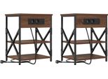 Syfax™ Armadio Da Notte 2 Pcs Rovere Marrone 41 X 31 X 51 Cm
