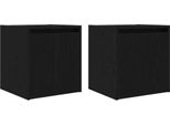 Syfax™ Comodini A Muro 2 Pz Rovere Nero 38X34X40 Cm