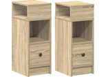 Syfax™ Comodini 2 Pz Con Cassetto Rovere Sonoma 25X31X66 Cm