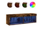 Syfax™ Mobile Porta Tv Con Luci Led Rovere Fumo 100X30X30 Cm