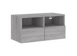 Syfax™ Mobile Tv A Parete Grigio Sonoma 60X30X30 Cm Legno Multistrato