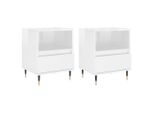 Syfax™ Comodini 2Pz Bianco Lucido 40X35X50 Cm In Legno Multistrato