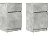Syfax™ Comodini 2 Pz Grigio Cemento 39X35X65 Cm In Legno Multistrato