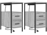 Syfax™ Armadio Da Notte 2 Pcs Grigio Sonoma 30 X 48 X 61 Cm
