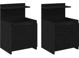 Syfax™ Comodini 2 Pz Con 2 Cassetti Neri 40X36,5X62 Cm