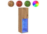 Syfax™ Mobile Tv Con Luci Led Rovere Artigianale 30,5X30X102 Cm