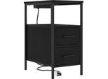 Syfax™ Armadio Da Notte Rovere Nero 30 X 48 X 61 Cm Legno Multistrato