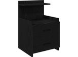 Syfax™ Comodino Con 2 Cassetti Nero 40X36,5X62 Cm