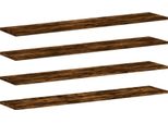 Syfax™ Mensole Parete 4Pz Rovere Fumo 100X20X1,5 Cm Legno Multistrato