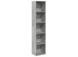 Syfax™ Libreria Grigio Cemento 40X30X189 Cm In Legno Multistrato