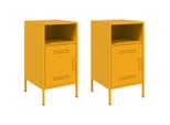 Syfax™ Comodini 2 Pz Giallo Senape 36X39X68 Cm In Acciaio
