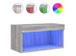 Syfax™ Mobile Porta Tv Con Luci Led Grigio Sonoma 60X30X30 Cm