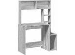 Syfax™ Scrivania Mensole Grigio Sonoma 100X45X140 Cm Legno Multistrato