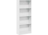 Syfax™ Libreria Bianco Lucido 60X24X143 Cm In Legno Multistrato