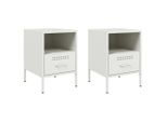 Syfax™ Comodini 2 Pz Bianchi 36X39X50,5 Cm In Acciaio