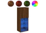 Syfax™ Mobile Tv Con Luci Led Rovere Marrone 40,5X30X102 Cm
