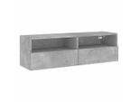Syfax™ Mobile Tv A Parete Grigio Cemento 100X30X30Cm Legno Multistrato