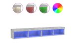 Syfax™ Mobili Tv Con Luci Led 2Pz Grigio Cemento 100X30X30 Cm