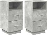 Syfax™ Comodini 2 Pz Con 2 Cassetti Grigio Cemento 36X36X68 Cm