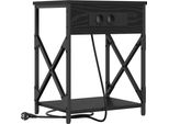 Syfax™ Armadio Da Notte Rovere Nero 41 X 31 X 51 Cm Legno Multistrato