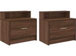 Syfax™ Comodini Con Cassetto 2 Pz Rovere Marrone 51X31X47 Cm