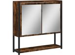 Syfax™ Mobile Bagno Specchio Rovere Fumo 60X16X60 Cm Legno Multistrato
