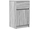 Syfax™ Comodino Grigio Sonoma 39X35X65 Cm In Legno Multistrato