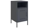 Syfax™ Comodino Antracite 36X39X68 Cm In Acciaio