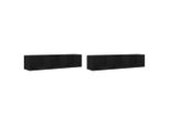 Syfax™ Mobili Parete 2 Pz Neri 75X18X16,5 Cm In Legno Multistrato